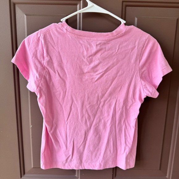 Barbie Authentic Light Pink Cropped T Shirt with 'Barbie', Kid's Large - Picture 2 of 3
